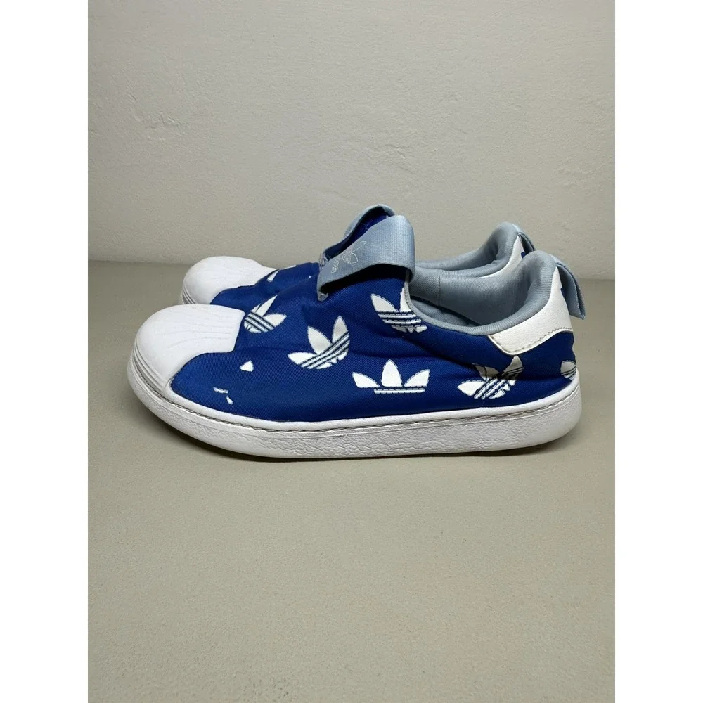 Adidas Superstar 360 Blue/White IF3587 Toddler Athletic Slip-on Sneaker Sz 2